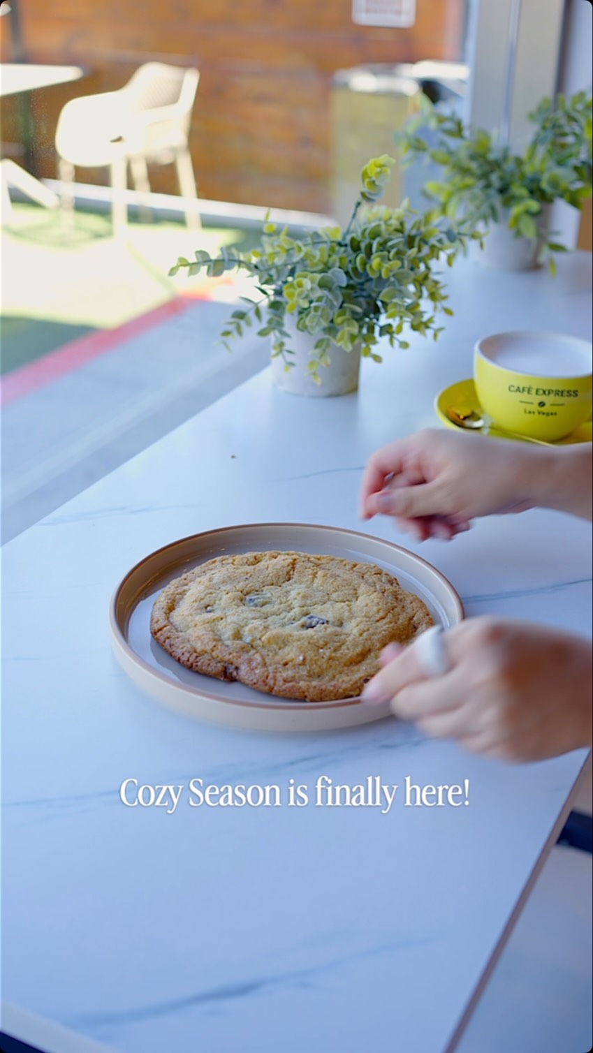 Giant cookie + hot chocolate = cozy season done right 🍪🍫🍂🥹✨ 

Come get yours at Cafe Express 😍🤍🌸😊👇

Dine-in 🍽, grab to-go 💨 or have it delivered 🚗 through the link in our bio 📲 Visit us at our convenient location: 📍 2521 S Fort Apache Rd #100 📞 +1 (725) 780-4329

We’re open to serve you: ⏰ 8am-3pm: Sunday-Thursday ⏰ Closed: Saturday

#CafeExpressLV #EatLocalVegas #VegasCoffeeShop #HiddenGemsVegas